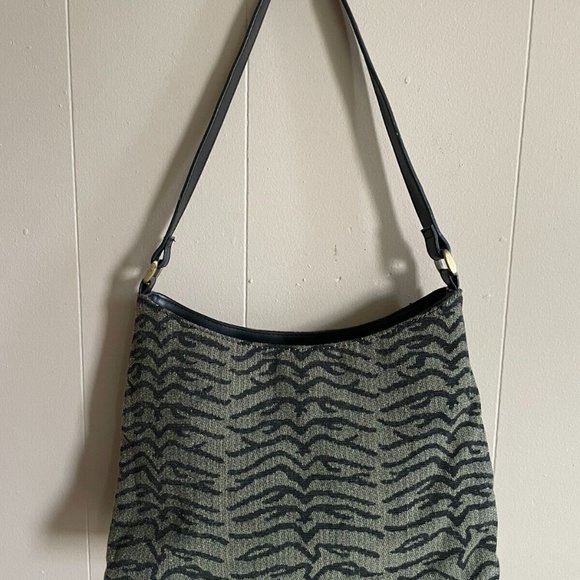 Bueno Women Shoulder Bag Green/Black Bag Hand Bag Fabric Bag - Picture 2 of 12